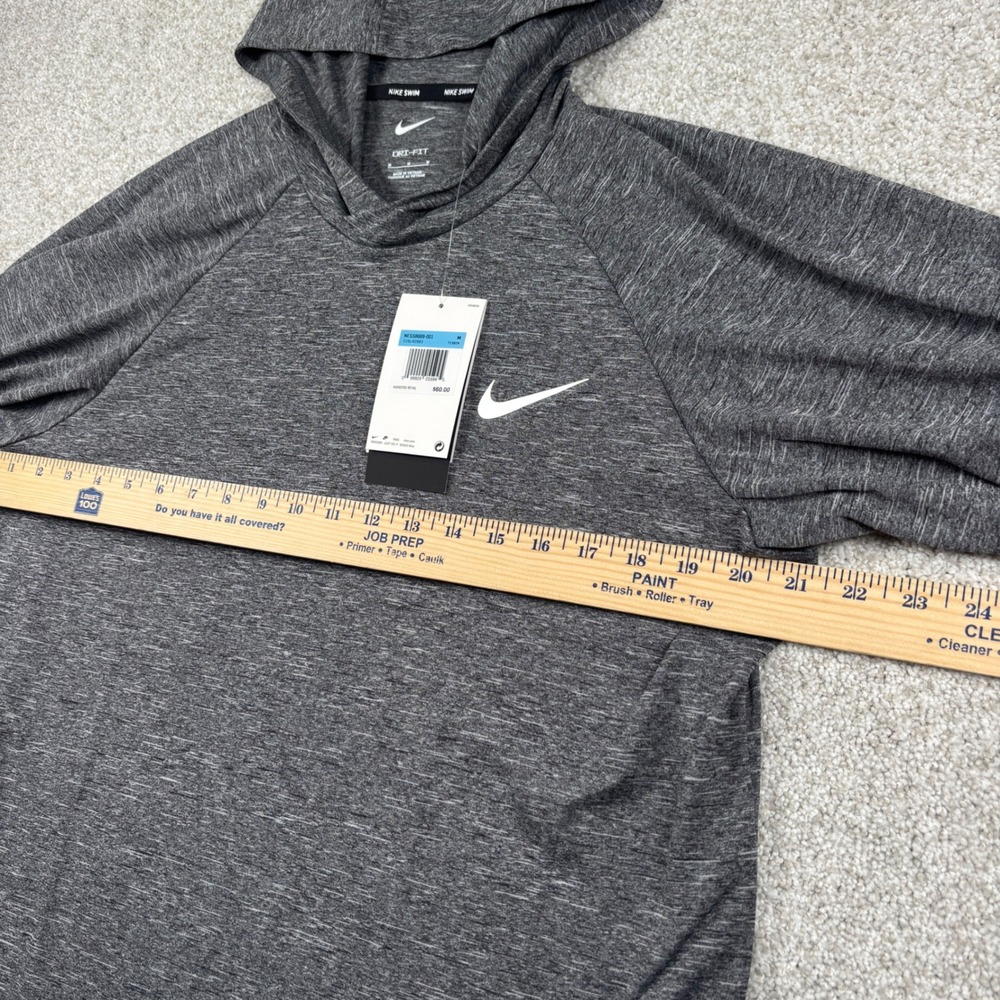 NEW Nike Swim Hoodie Men M Gray Dri-FIT UPF 40+ Long Sleeve NESSB669-001 - Picture 6 of 8